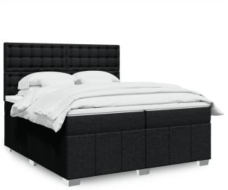 vidaXL Boxspringbett mit Matratze Schwarz 200x200 cm Stoff 3294091