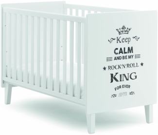 ITALBABY Rockstar King White Bett mit beweglichen Bettrahmen und Bettgestell