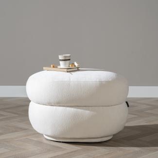 Bronx71 Hocker Mia Chenille off white oval