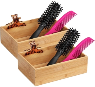 WENKO TERRA Aufbewahrungsbox, 2er Set, Braun, Bambus