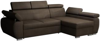 Ecksofa Boston Mini mit Schlaffunktion, Bettkasten, Einstellbare Kopfstützen (Paros 4, Seite: Rechts, 2r+LC)