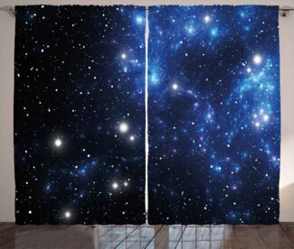 Abakuhaus Gardine Schlafzimmer Kräuselband Vorhang mit Schlaufen und Haken, Konstellation Space Star Nebel