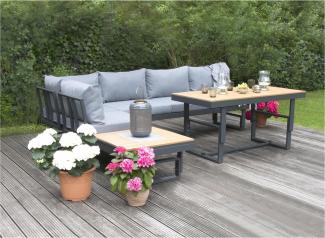 Piazza Gartenlounge Set, Aluminium, grau, für 6 Personen