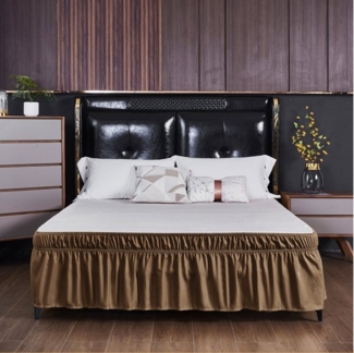 Rosnek Bettwäsche 40cm Bettrock, elastisch, für Schlafzimmer Queen King CK Bett, 1 teilig