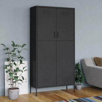 vidaXL Kleiderschrank, Stahl, Anthrazit, 90 x 50 x 180 cm