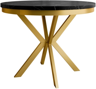 Esstisch Ewagio Gold 100 (Farbe: Gold / Black Pietra Grigia)
