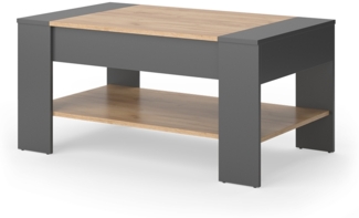 Vicco Couchtisch Goldkraft Eiche/Anthrazit 99.6x58.8 cm mit Schublade, August