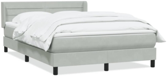 vidaXL Boxspringbett mit Matratze Hellgrau 140x220 cm Samt 3318237