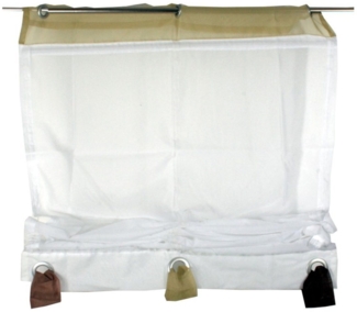 Fertigdeko Raffrollo 155x80 Fenster Voile Rollo Faltrollo Gardine Plissee Ösen
