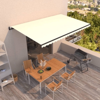 vidaXL Markise Automatisch Einziehbar 500x300 cm Creme 3069147