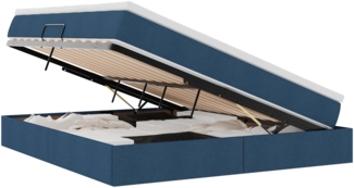 vidaXL Aufbewahrungsbett mit Matratze Blau 160 x 200 cm Polyester 3370241