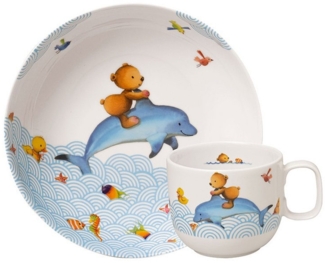 Villeroy & Boch Kindergeschirr-Set Happy as a Bear Kindergeschirr-Set, 2tlg. (2-tlg), 1 Personen, Porzellan