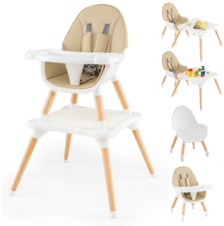 COSTWAY Hochstuhl (1 St), Kombihochstuhl, Babystuhl, mit Doppeltablett