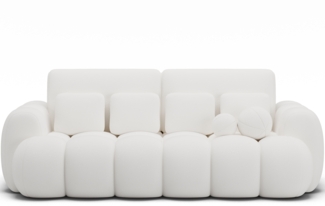 Eltap Cotonn Sofa (Paolli 01) mit Schlaffunktion, Weiß, 119 x 105 x 256 cm