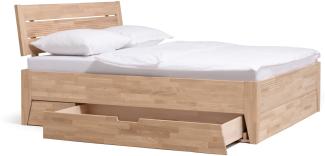 Dico Buche Massivholz Bettrahmen Malmö, 340.02, beidseitiger Bettkasten, Keilgezinkt Größe: 180x200 cm