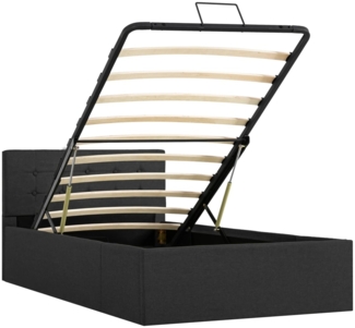 vidaXL Stauraumbett Hydraulisch Dunkelgrau Stoff 90×200 cm 285570