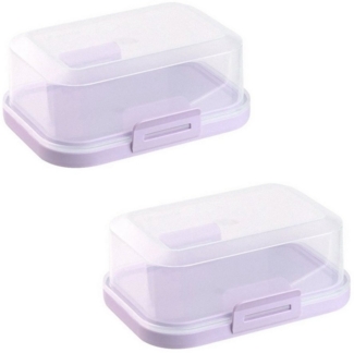 Engelland Butterdose Stapelbare Butter-/Käsedose, Kunststoff, (Vorteils-Set, 2-tlg, mit sicherem Klickverschluss), stapelbar, platzsparend, Ordnung im Kühlschrank, BPA-Frei, Mehrzweck