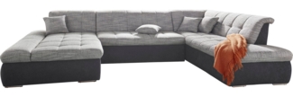 DOMO collection Wohnlandschaft Moric Luxus incl. Zierkissen, U-Form, bis 140kg pro Sitzplatz belastbar, XXL B/T/H: 353/216/80 cm