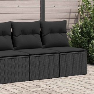 vidaXL 2-tlg. Garten-Sofagarnitur mit Kissen Schwarz Poly Rattan 3325241