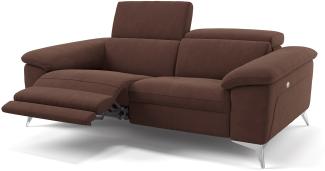 Sofanella Zweisitzer STELLA Stoffsofa verstellbar Couch in Dunkelbraun