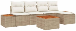 vidaXL Garten-Sofa-Set 6 pcs Beige und Creme 184 x 62 x 85 cm 3356741