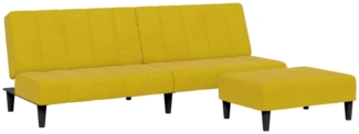 vidaXL Schlafsofa 2-Sitzer mit Fußhocker Gelb Samt 3258096