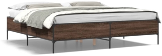 vidaXL Bettgestell Braun Eichen-Optik 200x200 cm Holzwerkstoff Metall 3279781