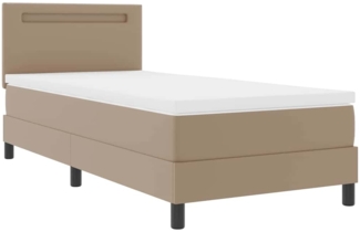 vidaXL Bettgestell mit Matratze Cappuccino 100 x 200 cm Kunstleder 3339039