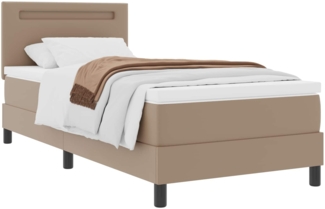 vidaXL Boxspringbett mit Matratze Cappuccino 100 x 200 cm Kunstleder 3339039