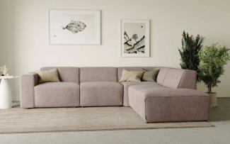 andas Ecksofa Noord, mit Kedernaht, in einem Soft-Touch Bezug