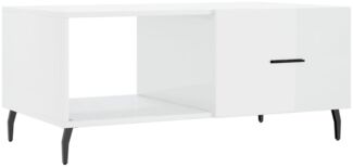 Couchtisch, Sofatisch Hochglanz-Weiß 90x50x40 cm Holzwerkstoff