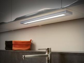 LED Unterbauleuchte ALINO Grau flach mit Schalter & 230V Direktanschluss, 55cm