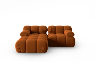 Micadoni Modulares Ecksofa Bellis 3-Sitzer Links Samt Bluvel Terrakotta