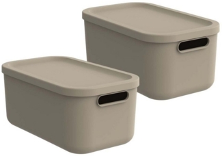ROTHO Aufbewahrungsbox Albula Light Kiste 12l mit Deckel (Aufbewahrungsboxenset, 2er-Set)