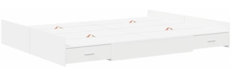 vidaXL Bettgestell mit Stauraum Weiß 135 x 190 cm Holzwerkstoff 3335317