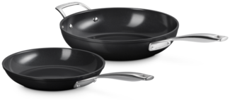 Le Creuset Essential Keramik-Antihaft 2-teiliges Pfannenset 24cm flach/28cm hoch - 24 cm - 28 cm