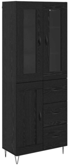 vidaXL Highboard Schwarz Eichen-Optik 69,5 x 34 x 180 cm Holzwerkstoff 3402712