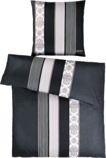 JOOP! Bettwäsche JOOP! Comfort Satin Bettwäsche Ornament Stripes 4022/9 schwarz 155x220, Comfort Satin, 2 teilig, Mit Reißverschluss