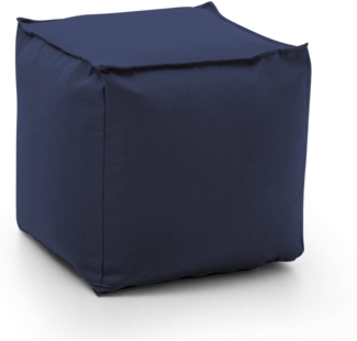 Dmora Aron Pouf, Multifunktionspouf, Relaxsessel aus gepolstertem Stoff, 100 % Made in Italy, 45x45h45 cm, Blau