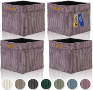 Lycce Regalkorb Kallax Boxen Cord 4er Set altrosa, Aufbewahrungsbox faltbar 33x33x31cm (4 St)