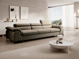 NEXT COLLECTION Sofa Plaza 3, Hohe Metallfüße, Elegante moderne Form, mit Schalffunktion, verstellbaren Kopfstützen