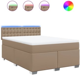 vidaXL Boxspringbett Matratze Cappuccino-Braun 160x200 cm Kunstleder 3288431