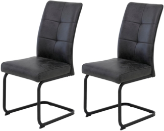 HELA Freischwinger Freischwinger TOLEDO mit Komfortsitz, gepolstert, Bezug Microfaser (Set, 2 St), Esszimmerstuhl, pflegeleicht, Vierkantrohrgestell pulverbeschichtet