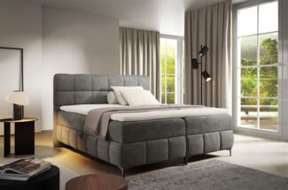 Boxspringbett Schlafzimmerbett SOPHIE 100x200cm Stoff Salvador Grafit