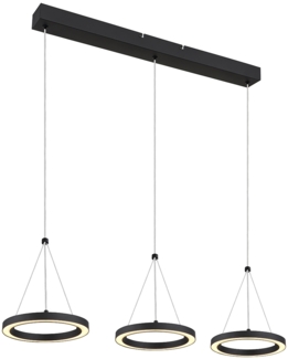 LED Hängeleuchte, Memoryfunktion, schwarz, opal, H 120 cm
