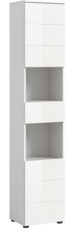 Hochschrank (B/H/T: 38x190x34 cm) in weiß hochglanz tiefzieh