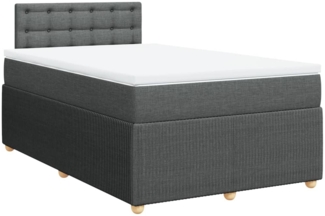 vidaXL Boxspringbett mit Matratze Dunkelgrau 120x190 cm Stoff 3287410