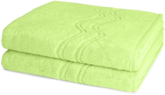 Ross Cashmere feeling 2 tlg. Frottier-Set - 2 X Duschtuch (75 X 140cm) - 520 g/m2 - Apfelgrün