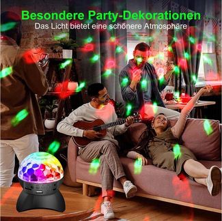 MUPOO LED Discolicht LED Discokugel DJ Licht,Bluetooth RGB Discolicht Partylicht USB, Wiederaufladbare, Mini Discokugel Nachtlicht für Kinder Parties, KTV