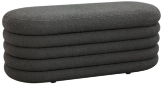 SVITA BLOSSOM XL Hocker mit Stauraum Sitzhocker Ottomane Boucle-Bezug Dunkelgrau